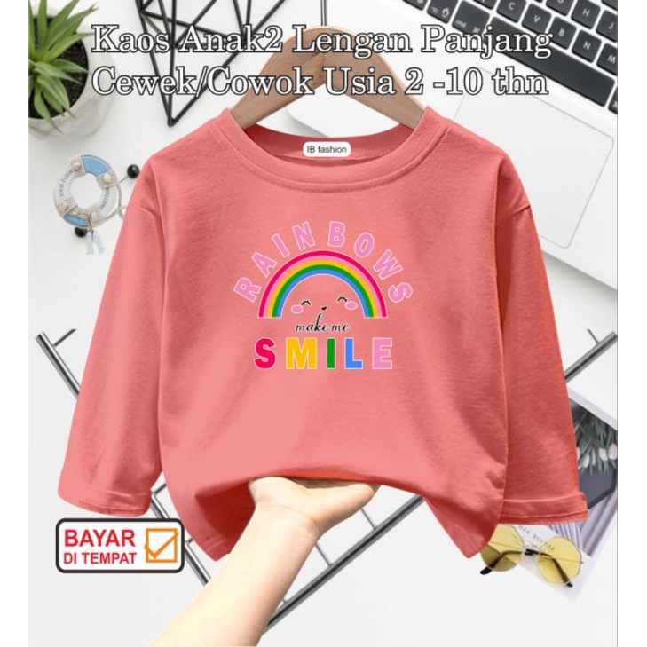 ((IB))KAOS ANAK UNISEX PANJANG/RAINBOW DIGITAL SABLON