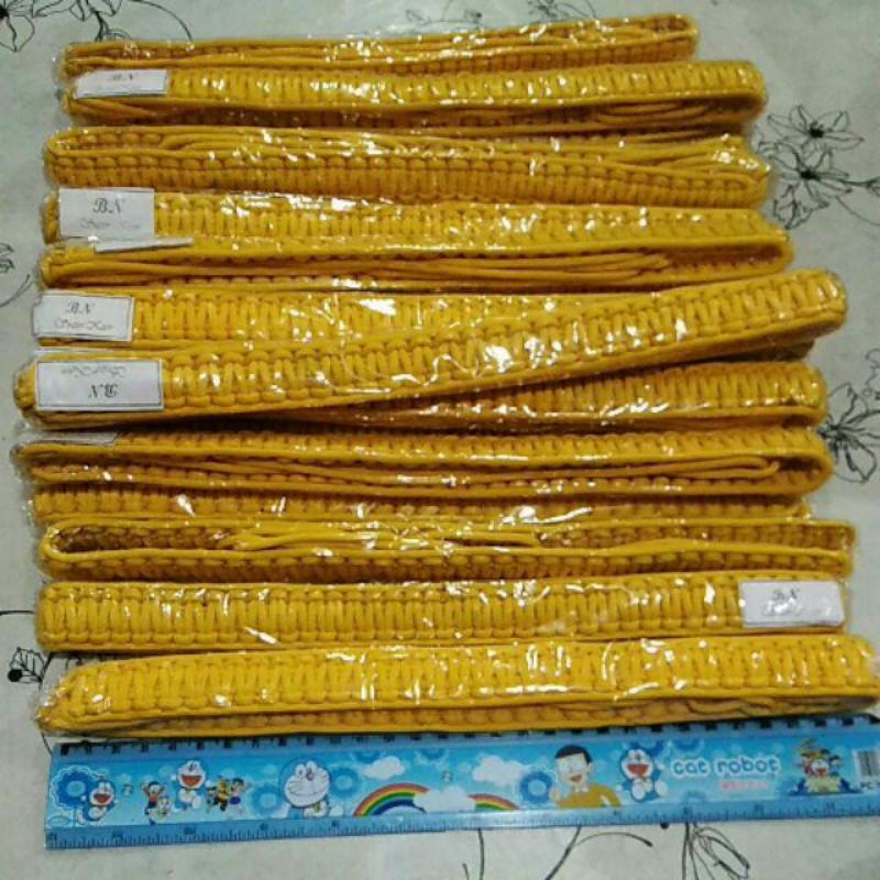 GROSIR 7 BUAH ATRIBUT PERLENGKAPAN KEGIATAN TALI PELUIT PEMBINA PRAMUKA PENEGAK WARNA KUNING TEBAL J