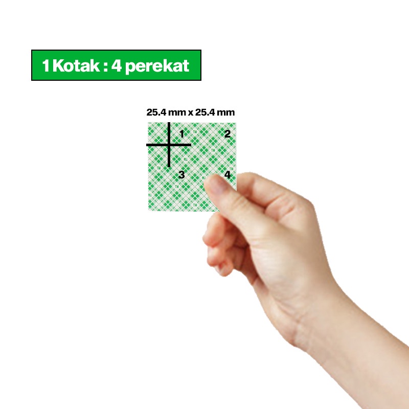 Ktmstore 3M SCOTCH STRONG Perekat Double Indoor Mounting Tape 25.4MM x25.4MM