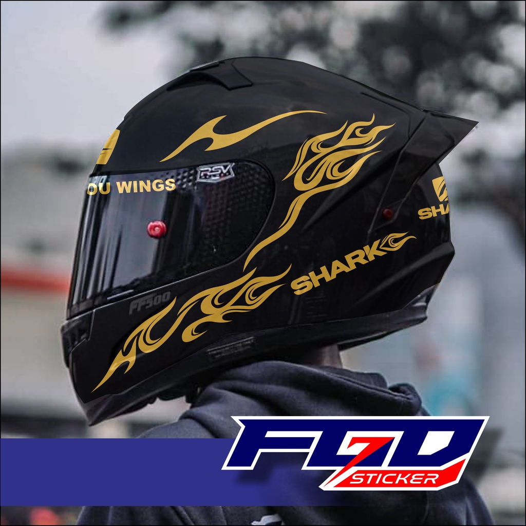Jual STIKER HELM CUTTING STIKER FLAME SET HELM (PREMIUM+TERMURAH