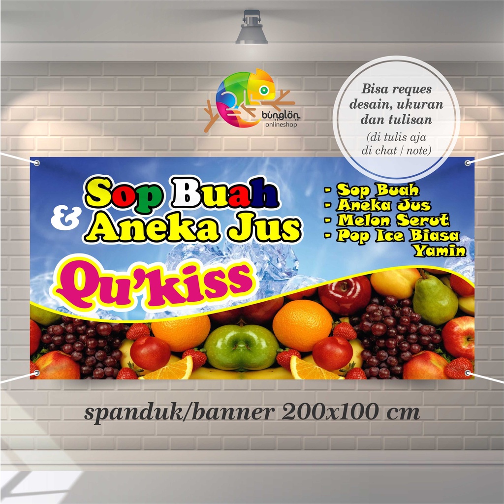 Size 200x100 Cm Spanduk, Banner Sop Buah & Aneka Juice Jus