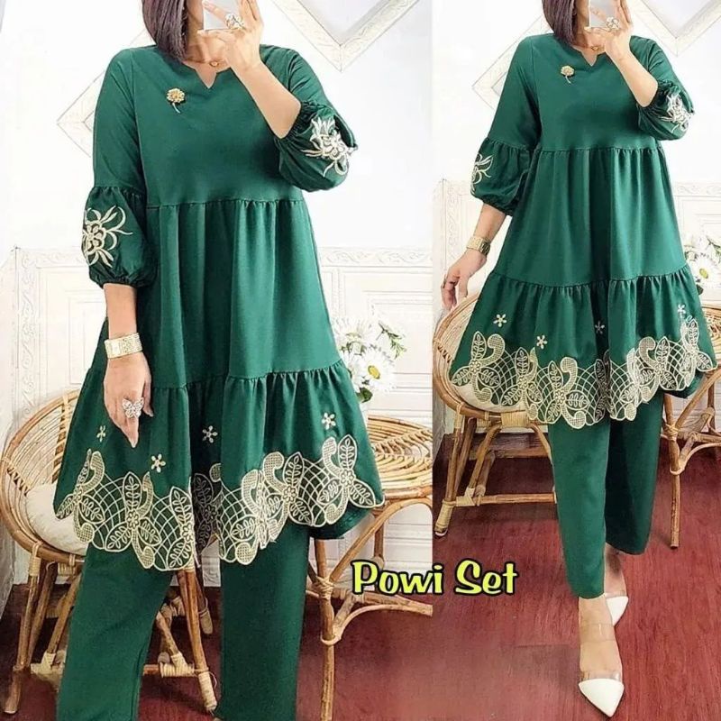 SETELAN WANITA DEWASA MIX BORDIR/SETCEL KEKINIAN COTTON SHAKILA/POWI SET TERLARIS/FAR MOSLEMSTORE