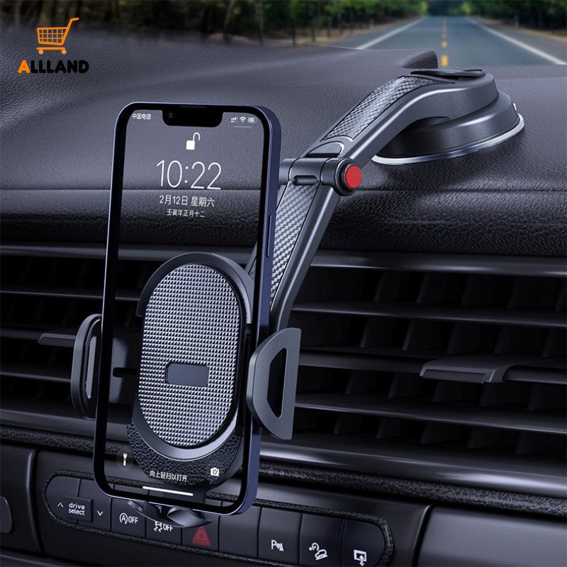 Bracket Stand Holder Handphone / GPS Universal Bahan ABS Rotasi 360 Derajat Dengan Suction Cup Untuk Mobil