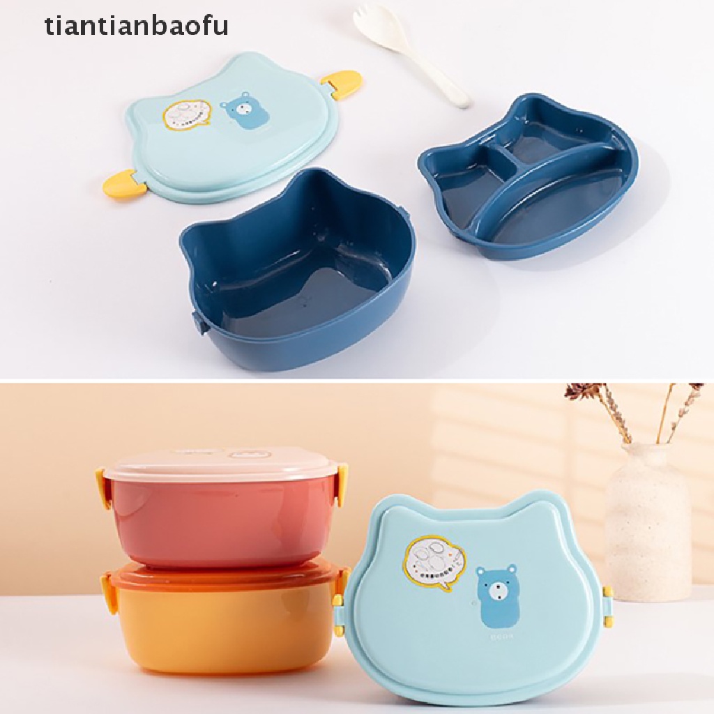 Kotak Makan Siang Bento 2 Lapis Motif Kartun Untuk Anak-Anak