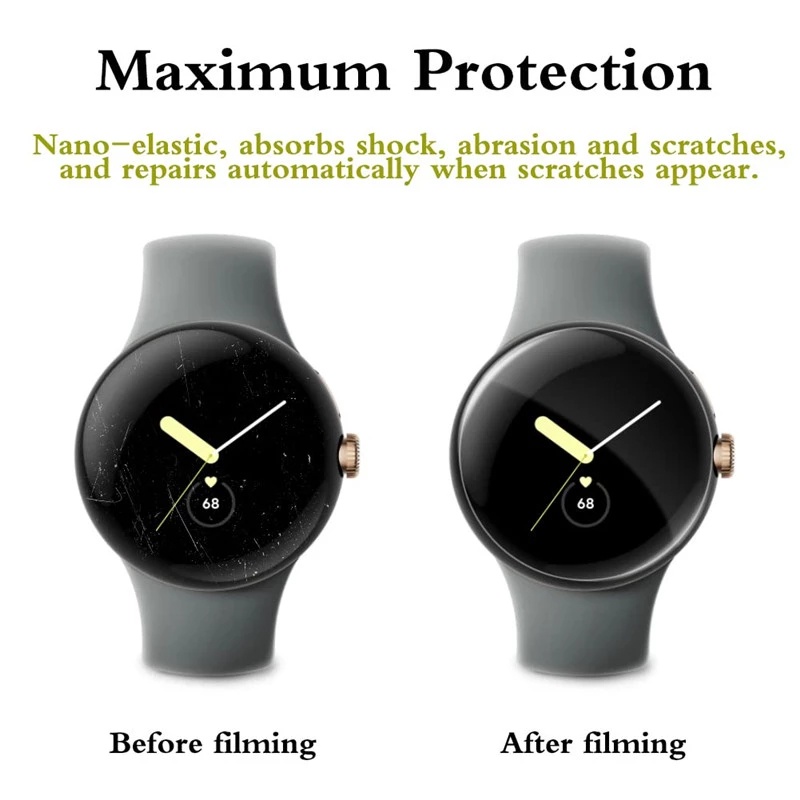 1pc Film Pelindung Layar Smartwatch Google Pixel HD Clear Flexible Anti Gores