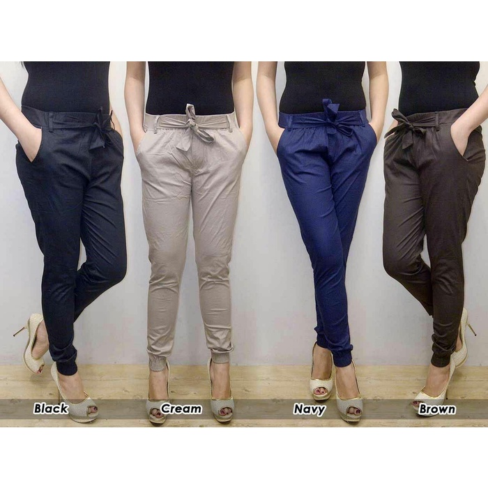 DB - JOGER PANTS KATUN ORI STRECTH JUMBO XXXL PINGGANG ADA TALI PENGATUR