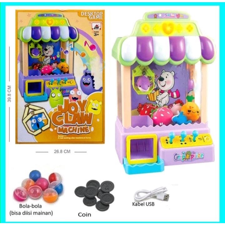 JOY CLAW mainan claw machine Mainan anak mesin capit boneka candy graber mainan tangkap bola candy catcher