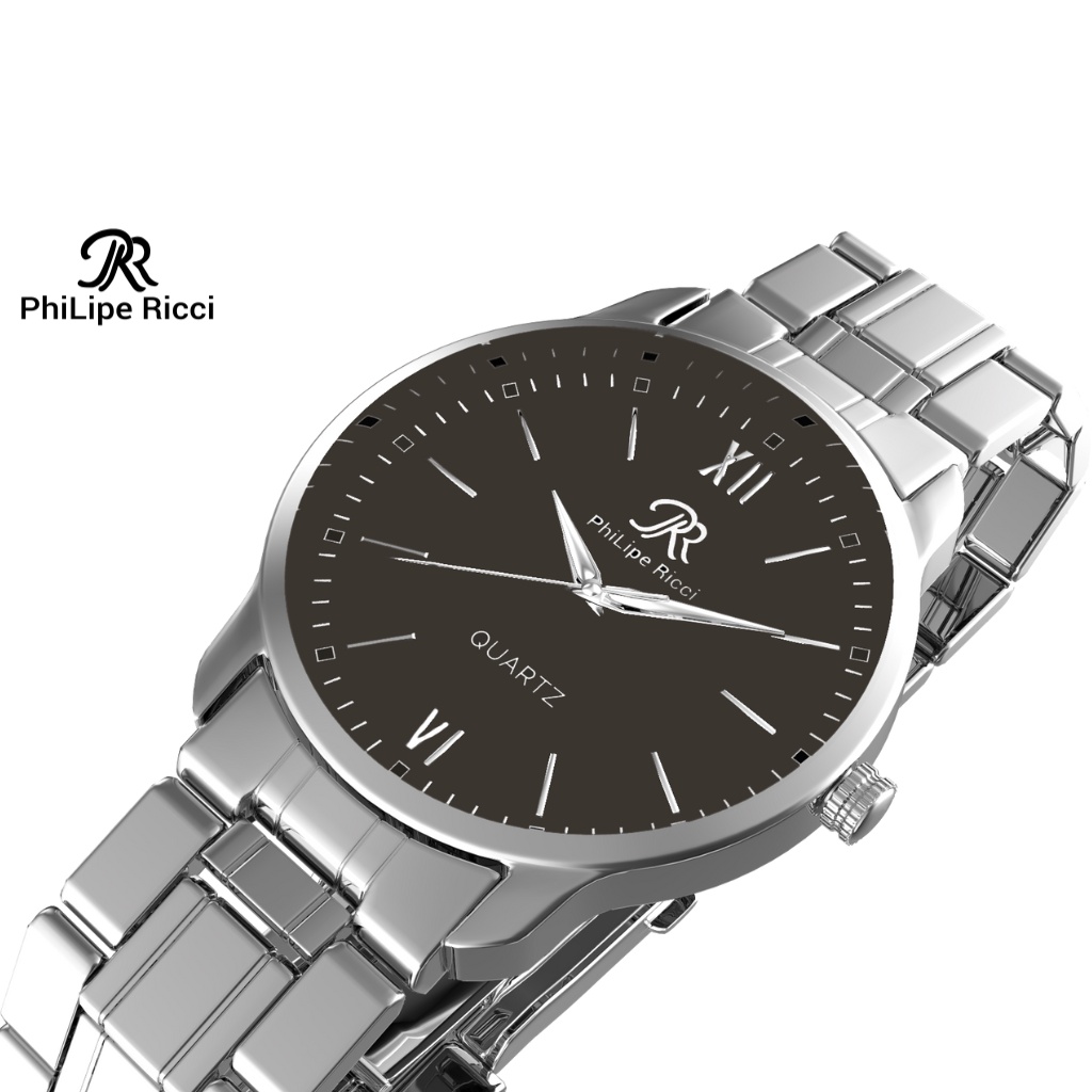 PhiLipe Ricci Jam Tangan Pria Rantai Besi Analog PR07 Free Box