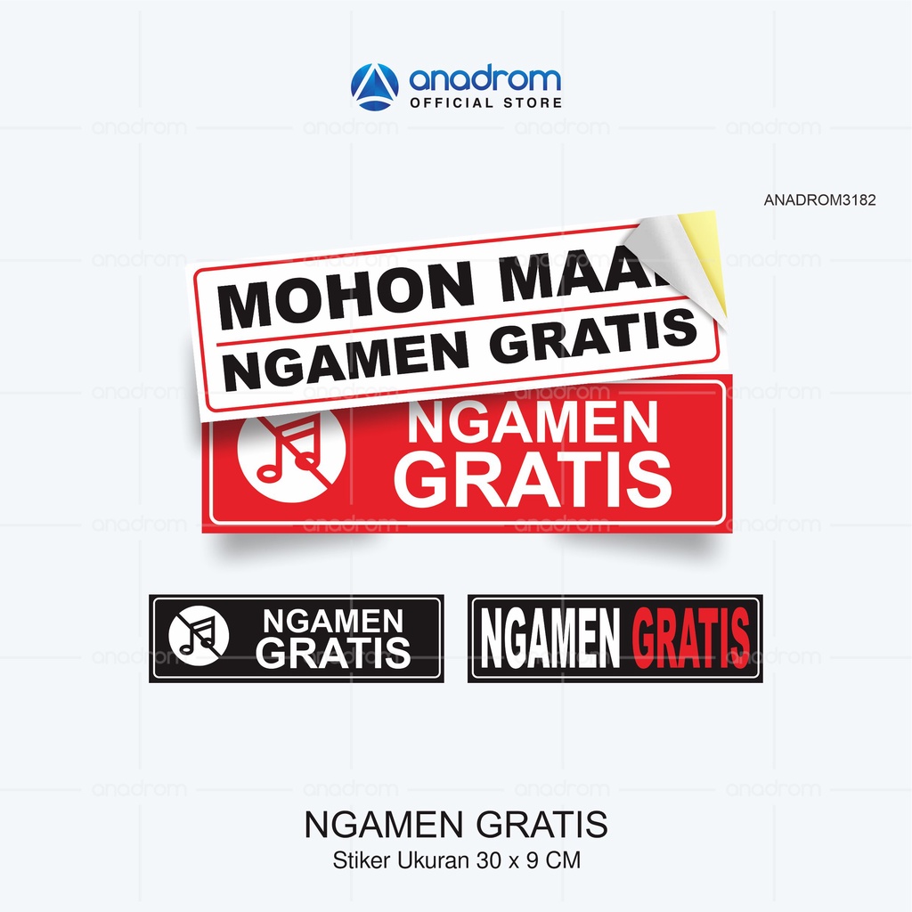 

Stiker Ngamen Gratis I Size 30x9 Cm I Anadrom 3182