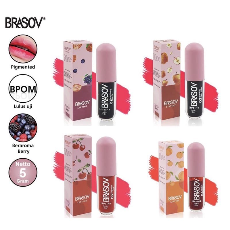BRASOV Liptint / Pewarna Bibir 5 Gram Liptint BPOM Kosmetik Arjuna