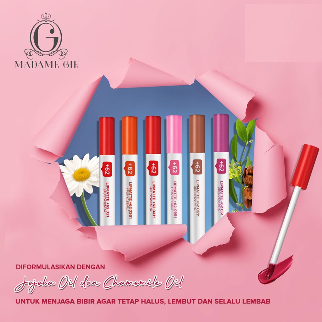 +62 LIP MATTE | MADAME GIE | BIBIR HALUS DAN LEMBAB