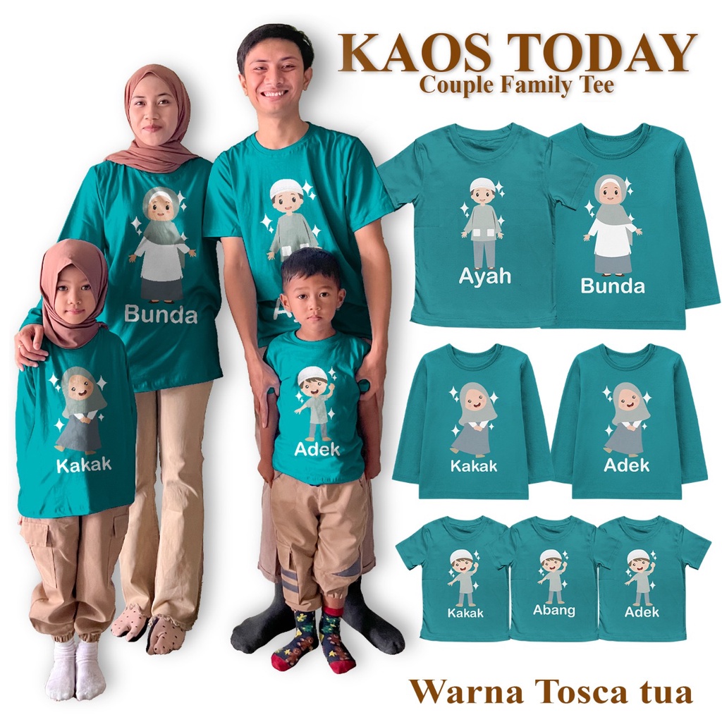 Kaos Family Couple Anak Dewasa Lengan Panjang Lengan Pendek Kaos Seragam Keluarga