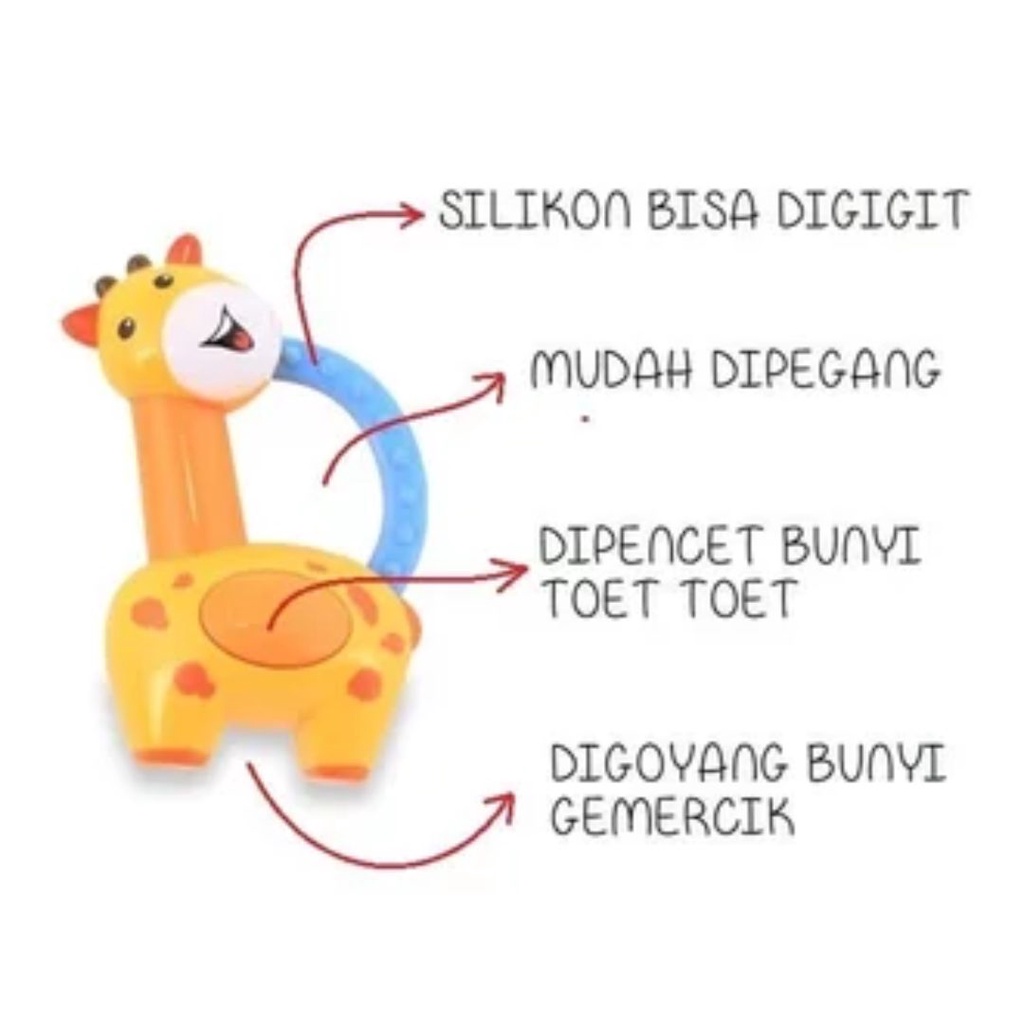 Mainan Gigitan Bayi Bunyi Rattle Handbell Animal Lucu | Lusty Bunny