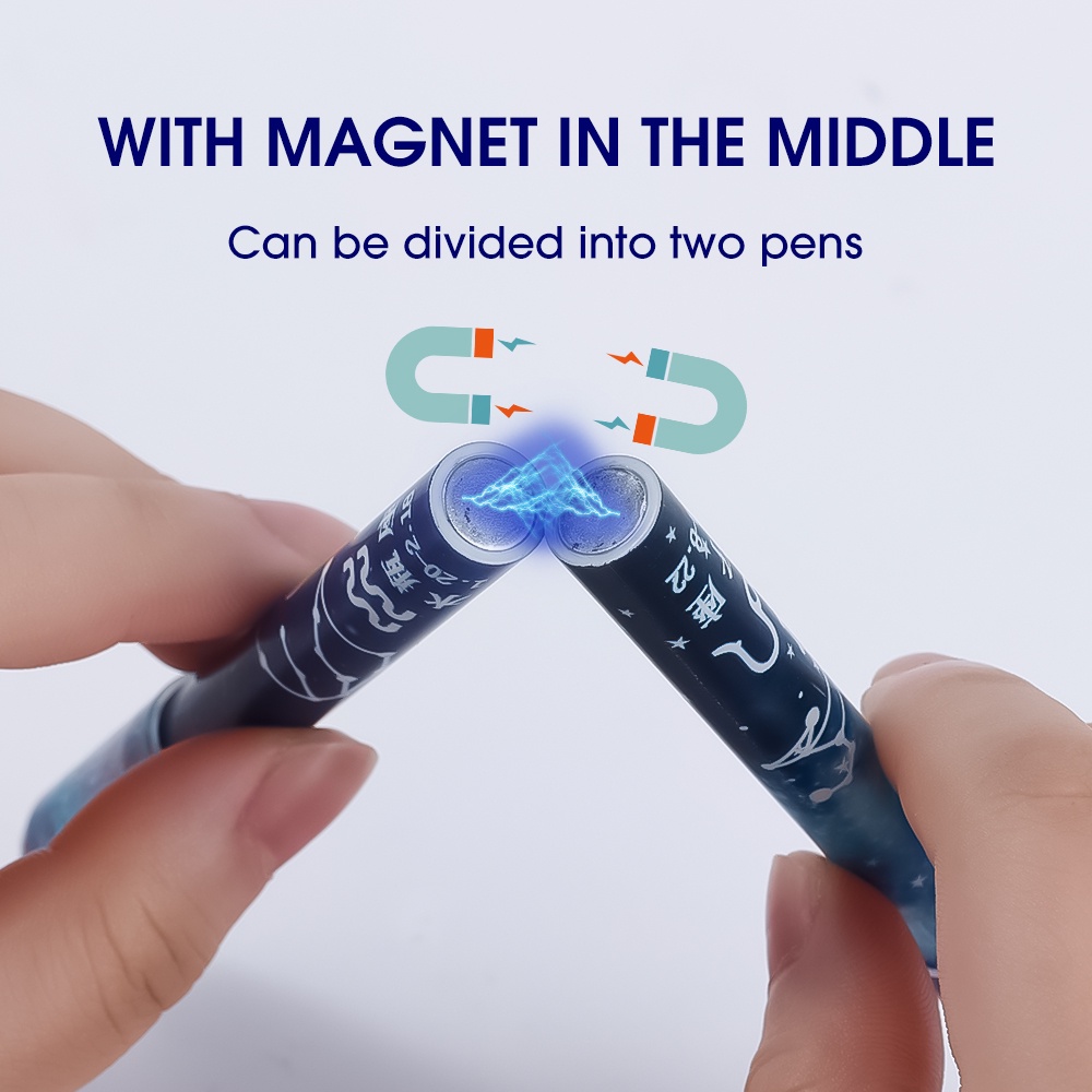 Lipat Magnet Bercahaya Rotary Pen 0.5mm Hitam Refill LED Slow Flash Tulisan Pen Non-Slip Hiburan Dekompresi Berpikir Turning Pen