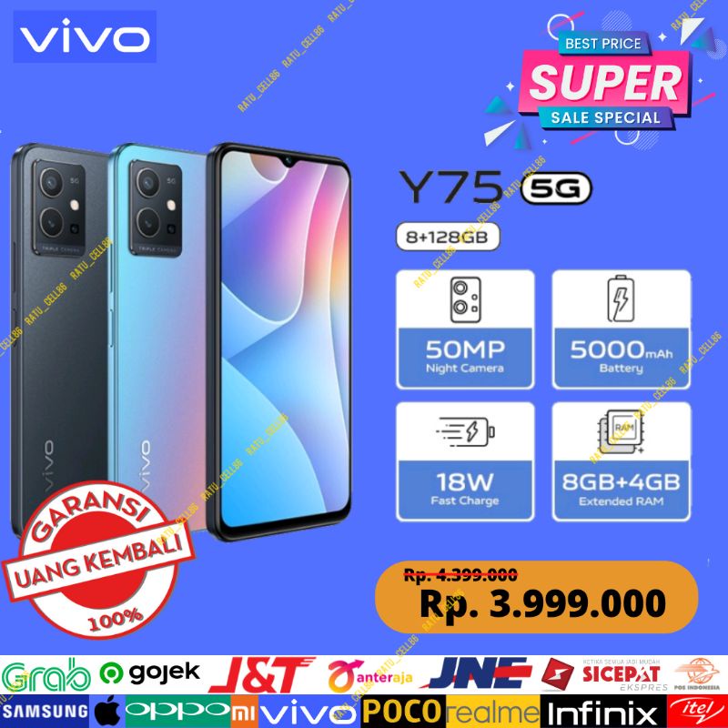 VIVO Y75 5G 12/128GB GARANSI VIVO INDONESIA