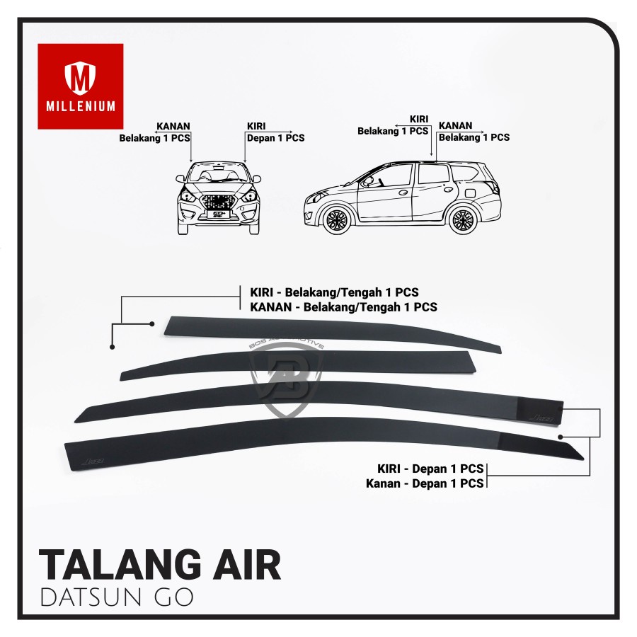 TALANG AIR PINTU MOBIL DATSUN GO+ PANCA 2014 - 2020 MODEL FLAT