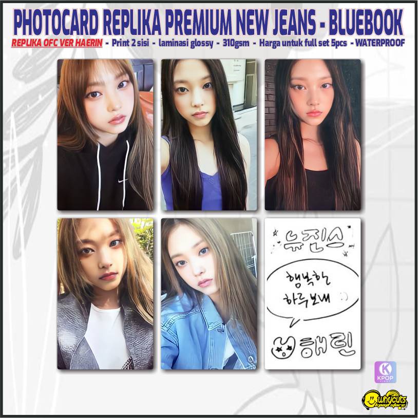 Photocard Set Replika Premium Newjeans / Print 2 sisi laminasi glossy / Anti air tidak berubah warna / isi 5 pcs