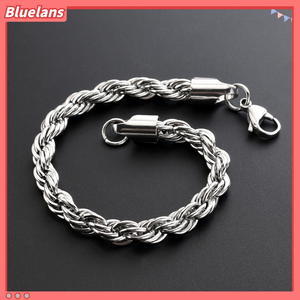 Gelang Rantai Spiral Bahan Stainless Steel Untuk Pria