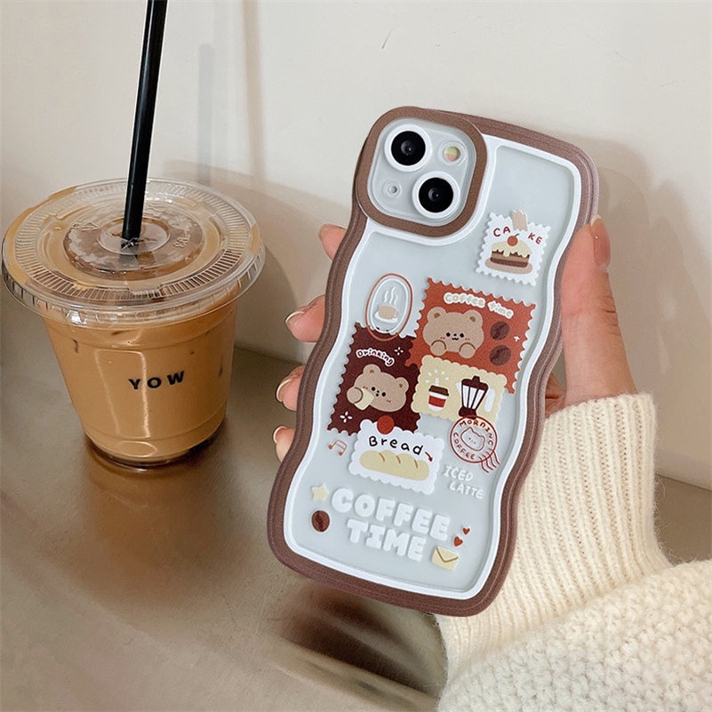 Soft Case Silikon Transparan Motif Kartun Beruang Untuk iPhone 14 13 12 11 Pro Max X Xr Xs Max 8 7 6 6s Plus