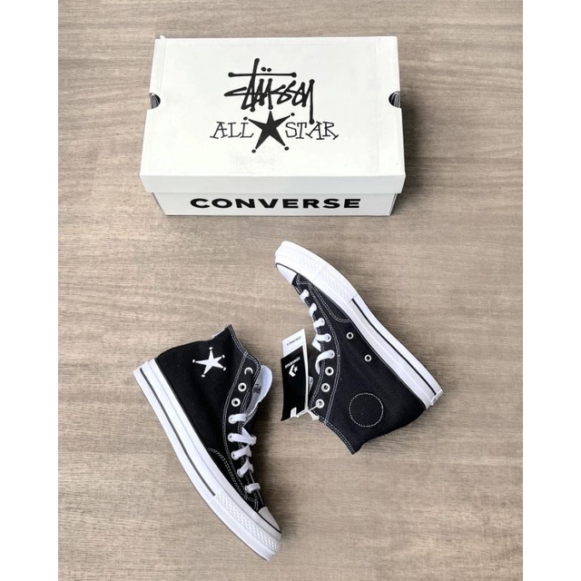 Converse Allstar High x Stussy Black White Kualitas Premium