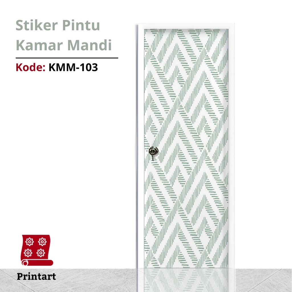 Stiker pintu kamar mandi motif Minimalist Kode KMM-103