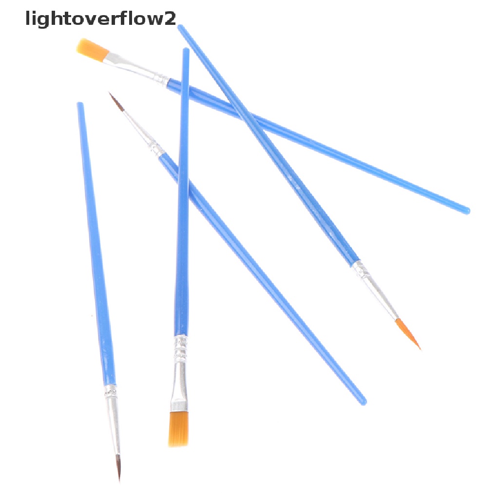 (lightoverflow2) 50pcs / Set Kuas Cat Flat Bahan Nilon Untuk Detail Paing