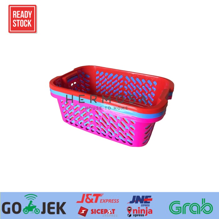 Keranjang Cucian Pakaian Baju Kotor Laundry Plastik Besar Silvia Tebal