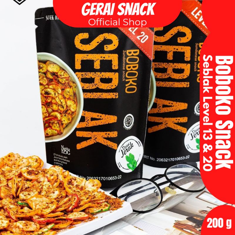 Seblak Kering Bantat Boboko Pedas Daun Jeruk Level 13 (125g) - Level 20 (200g)