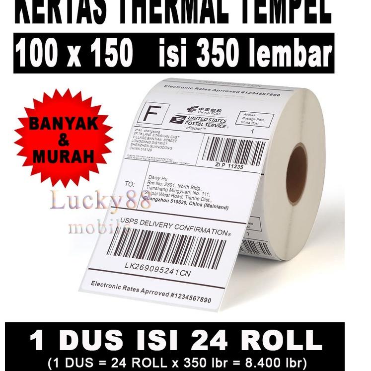 

Best TERKERTAS THERMAL 350 pcs 100 mm x 150 mm LABEL TERMAL STICKER TEMPEL bukan 200 250 lembar !