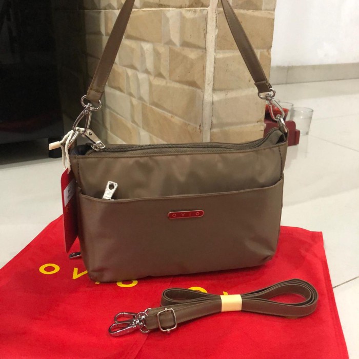 Bayar di Tempat Tas wanita ovio organizer#3607 original - coklat muda