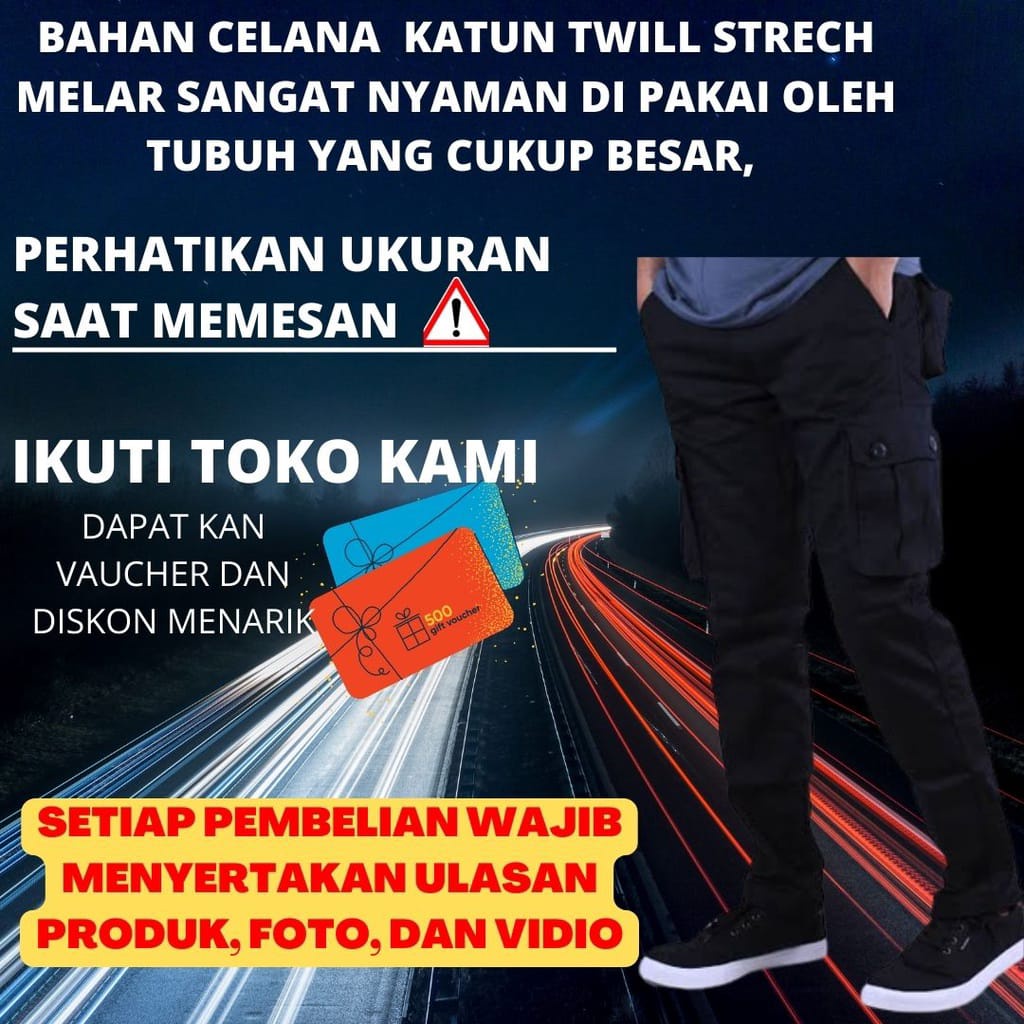 Celana Panjang Pria/Celana Cargo Big Size 36-48/COD BAYAR DI TEMPAT/Celana Pria Jumbo/Celana Pria/celana panjang pria big Size