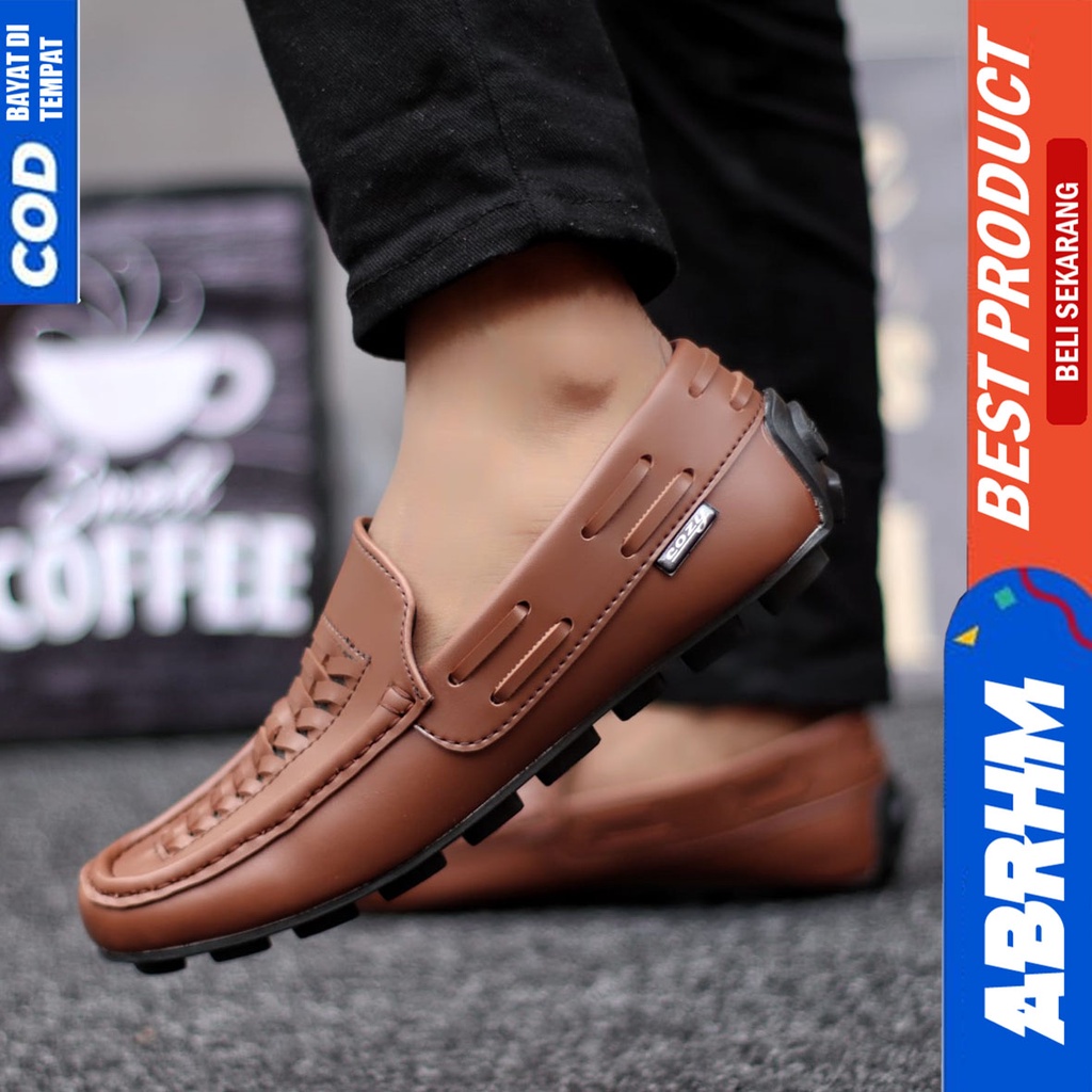 Sepatu Formal Full Hitam Pantofel Kerja Kantor Pria Original Abrhm Morits