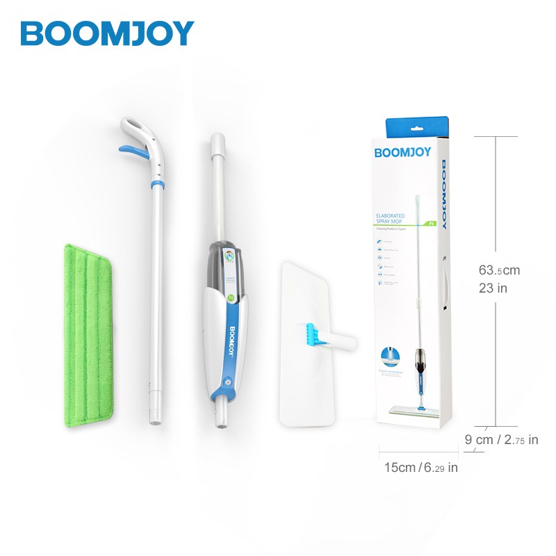 BOOMJOY Alat Kain Pel Penyemprot Air Water Spray Sweeper Floor Flat Mop - FP-10KJ - White