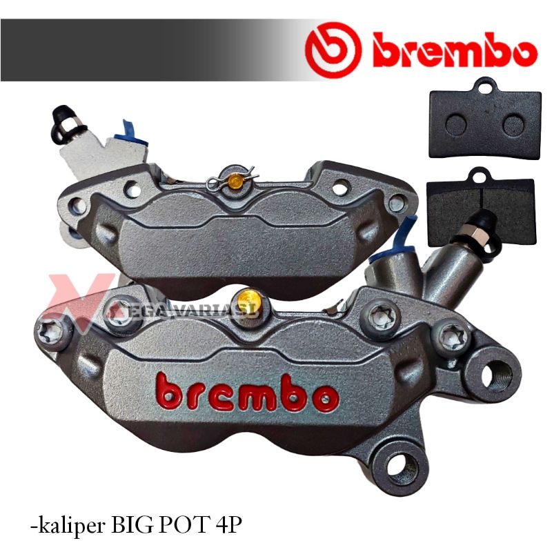 KALIPER BIG POT 4P KALIFER REM BIG POT 4 PISTON COCOK UNTUK SEMUA JENIS MOTOR MIO BEAT SCOOPY FINO GENIO NMAX PCX AEROX DLL