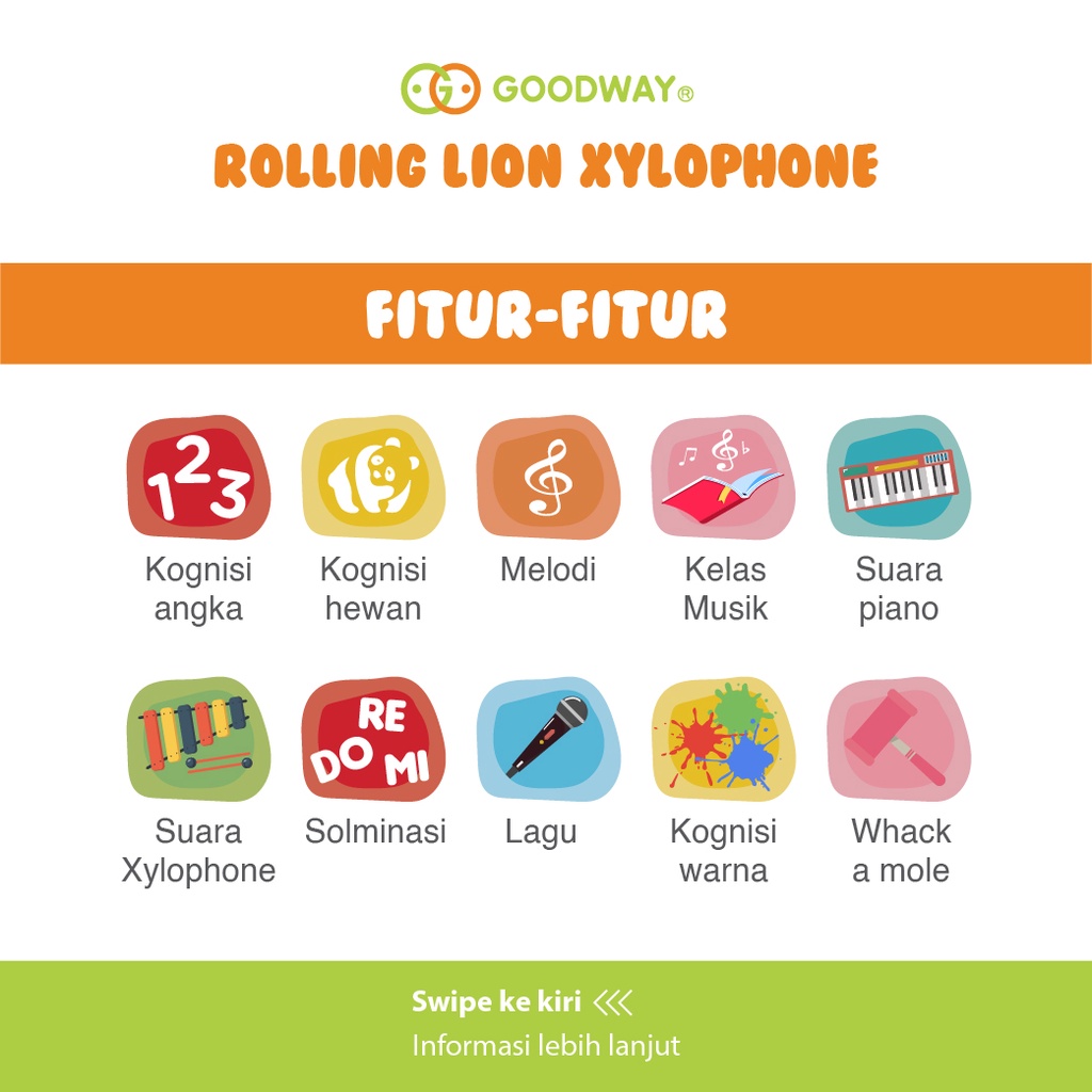 GOODWAY ROLLING LION XYLOPHONE / GW3503