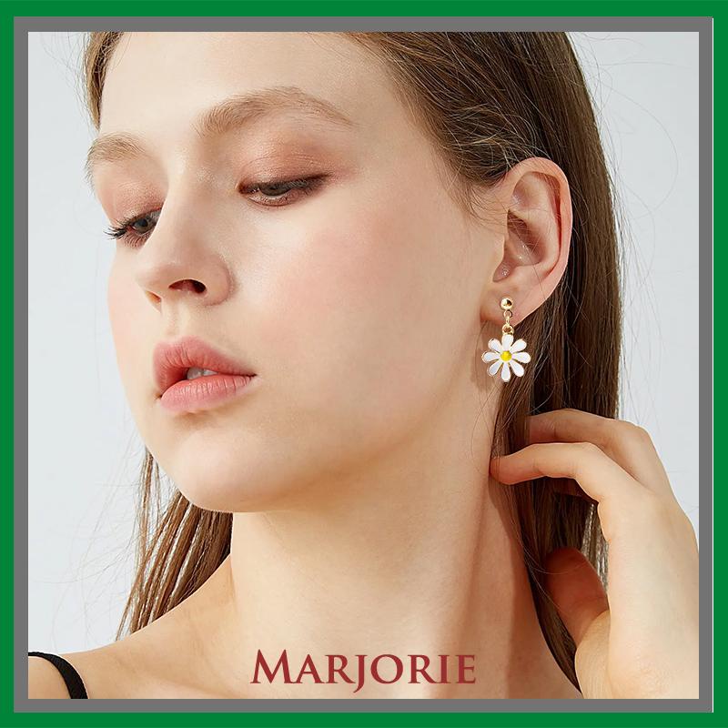 925 Silver Daisy Earrings Fashion Anting Pejantan Bunga Matahari Manis Segar-MJD