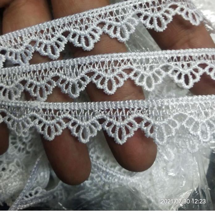 Hot Sale - Renda bordir giper import renda giper  kecil putih renda pinggir renda rajut renda mukena