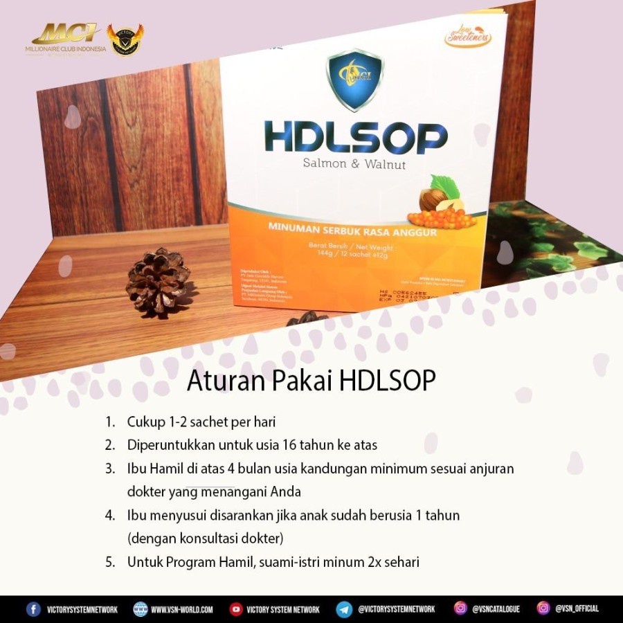 HDLSOP MCI Minuman Collagen, L-Glutathione, Salmon DNA isi 12