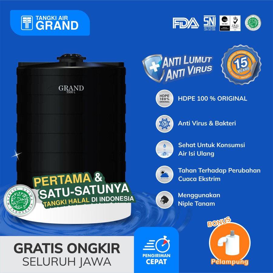 Toren Tangki Air Grand GTA 5500 Tangki Air 5500 L Tandon Product Baru