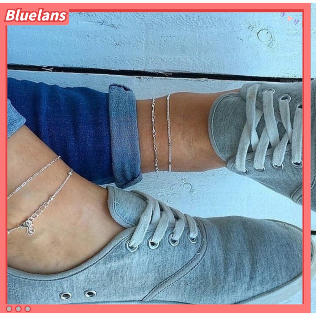 Bluelans 5Pcs Women Beads Charm Chain Anklet Ankle Bracelet Beach Barefoot Jewelry