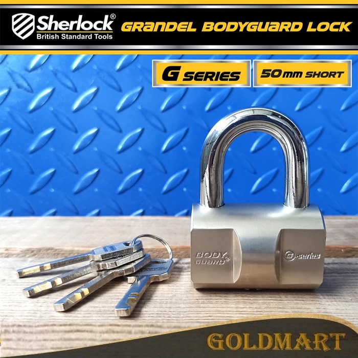 Gembok Bodyguard Seri G 50 mm Pendek Original Sherlock Anti Maling