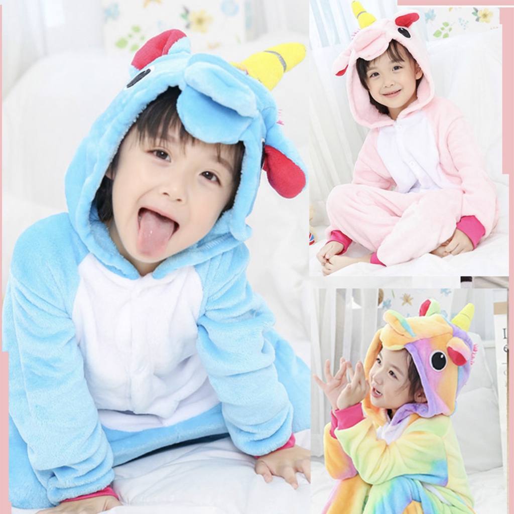 BAJU KOSTUM ONESIE PIYAMA ANAK KID UNICORN 1