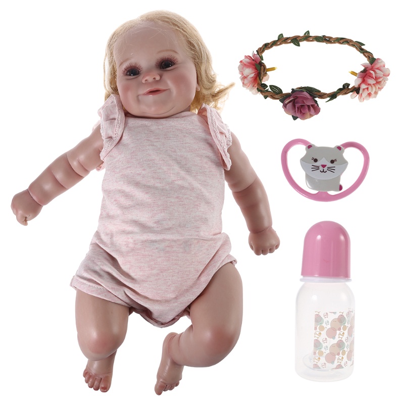 Mary 20inch/24inch Hadiah Untuk Bayi Dibuka-Mata Caucasian Vinyl Untuk Boneka Dengan Pirang