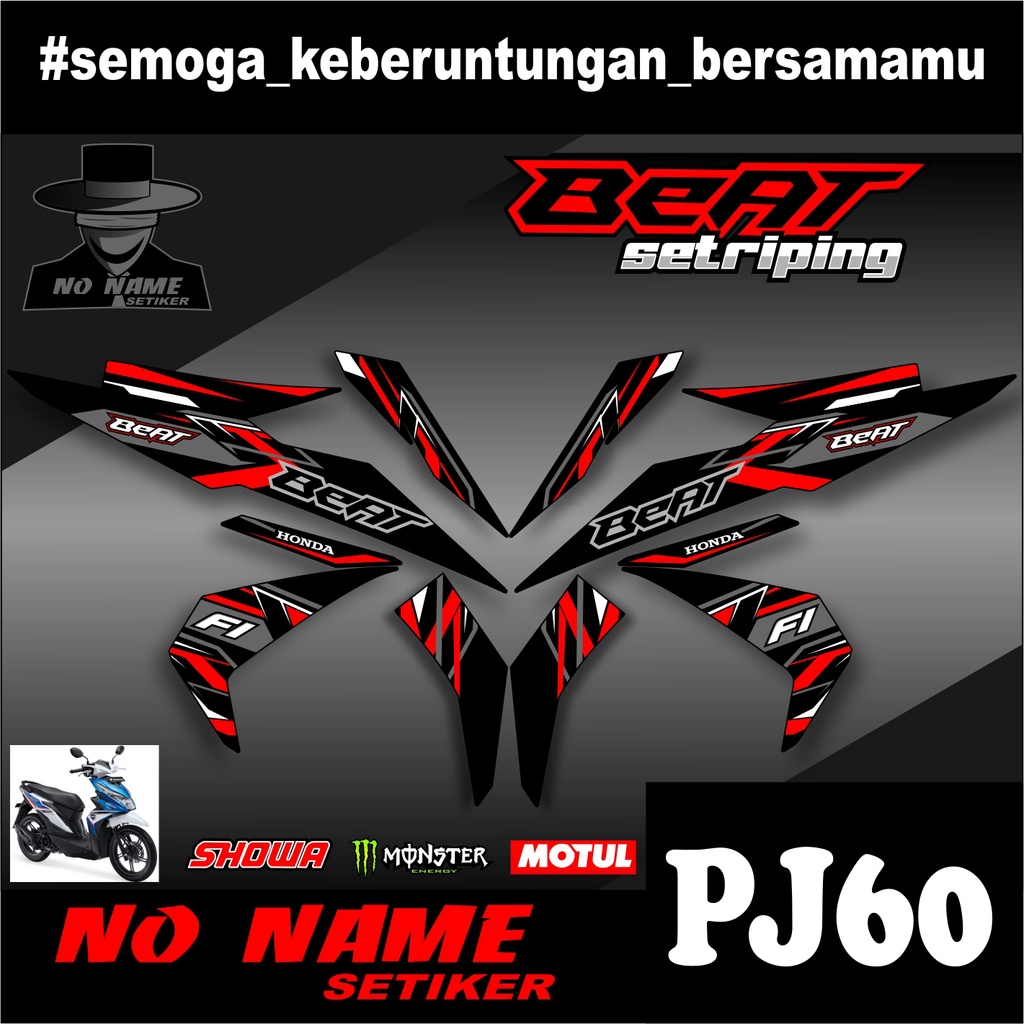 Striping stiker setiker Motor Beat esp (pj60) 2016 2017 2018 2019 / Fi New Esp Iss Variasi Honda 002