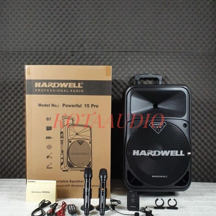 SPEAKER PORTABLE HARDWELL POWERFULL 15 PRO/ 15PRO 15INCH USB BLUETOOTH