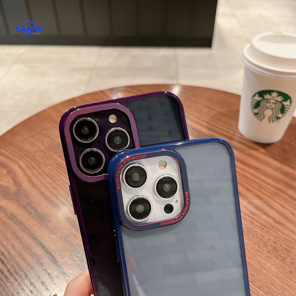 New high quality!! Suitable for iPhone 14 dark purple black anti fingerprint phone case iPhone 14 plus 12 13 14 Pro Max hard case metal camera+metal button phone case