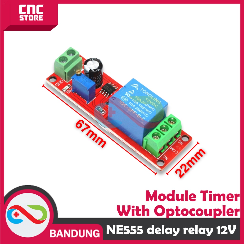 NE555 DELAY RELAY 12V MODULE TIMER WITH OPTOCOUPLER