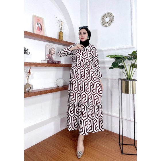 Midi dress rayon premium terbaru kekinian 2022 ori / midi dress wanita dewasa kekinian 2022 / midi dress wanita kekinian 2022 import / midi dress rayon premium terbaru