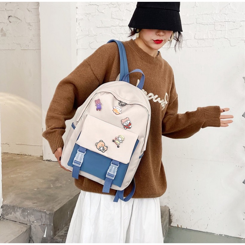 TFT AX200313 92977 AX977 T49 R6818 (1 KG MUAT 3) Tas Ransel Wanita Nylon Nilon import terbaru Ready Warna pink cantik lucu