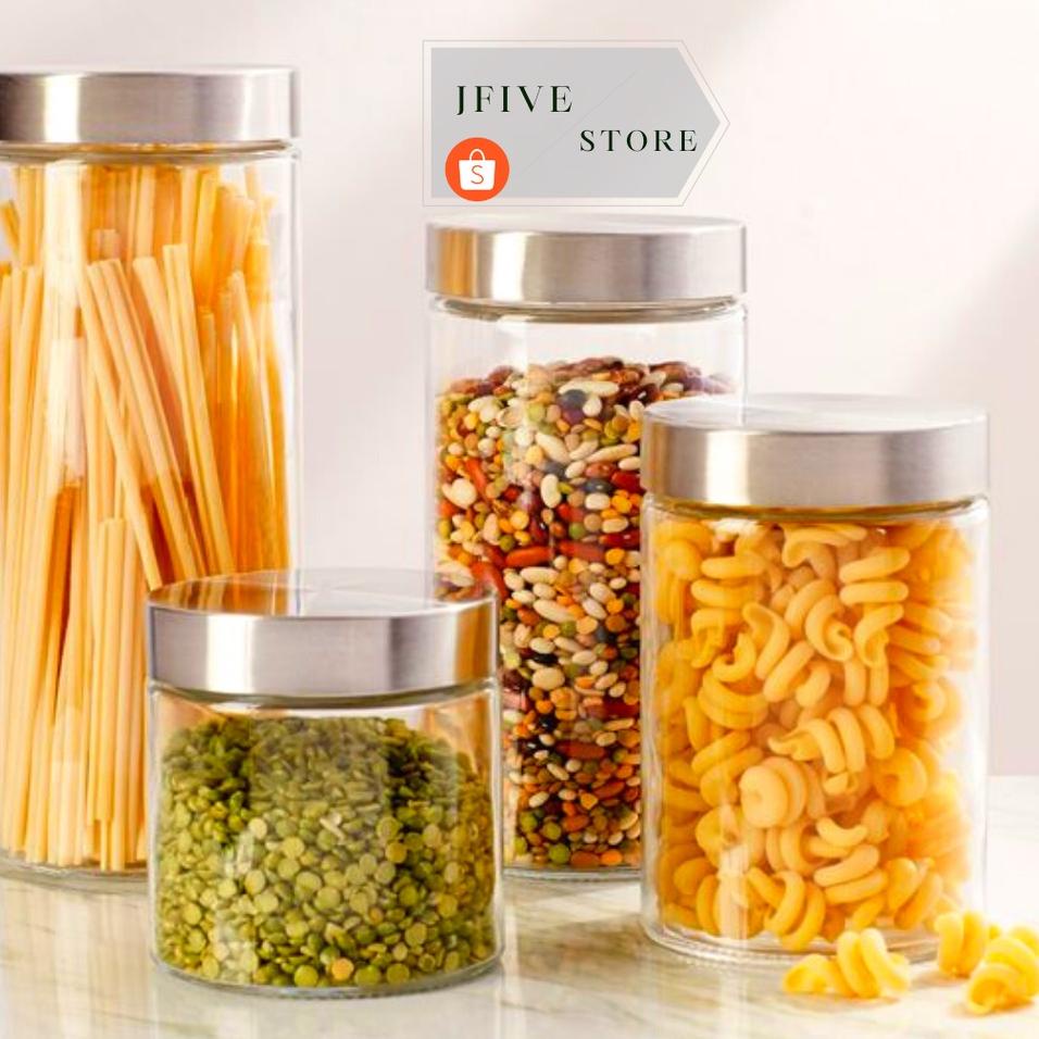 Chekout Toples Jar Kaca | Toples Makanan | Toples Kedap Udara |Toples 871ml,1267ml